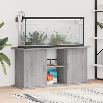 Image 1 of vidaXL Поставка за аквариум, сив сонома, 121x41x58 см, инженерно дърво (833621)