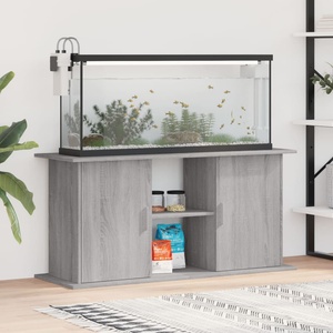 vidaXL Поставка за аквариум, сив сонома, 121x41x58 см, инженерно дърво (833621)
