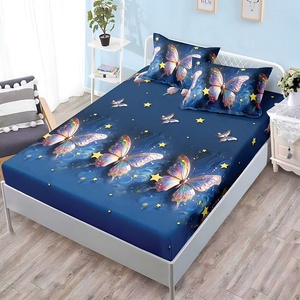 EmonaMall Долен чаршаф с ластик и две калъфки (за матрак от 160x200 до 180x200) EmonaMall, 3 части - Модел S19313 (S19313-66666L)