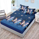 EmonaMall Долен чаршаф с ластик и две калъфки (за матрак от 160x200 до 180x200) EmonaMall, 3 части - Модел S19313 (S19313-66666L)