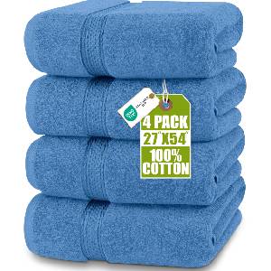 Utopia Towels 4-Pack Bath Towel Set, 69 x 137 cm, Electric Blue - UT0562 (UT0562)