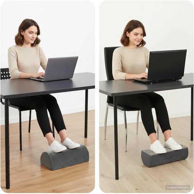 vidaXL Възглавница за повдигане на крака Сив 42 x 18 x 13 см PU пяна (42020243)