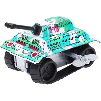 Wiky Tank kovový natahovací na klíček 6cm v krabičce 7x3x5cm