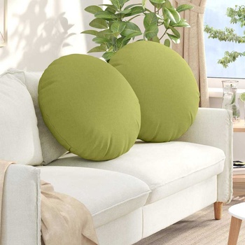 vidaXL Възглавници за седалки 2 pcs Светло зелено Ø80 x 29 см текстил (42014241)