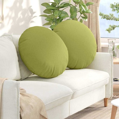 vidaXL Възглавници за седалки 2 pcs Светло зелено Ø80 x 29 см текстил (42014241)