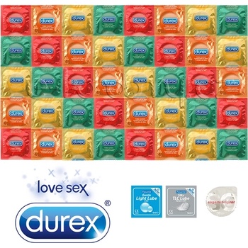 Durex Fruity Mix Package - 40 Durex Condoms 2x + Lubricant + Pasante Ultra Thin Sagami Original 0.02 As a Gift