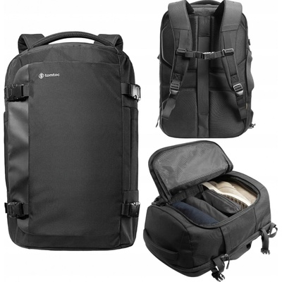 Tomtoc Travel Laptop Backpack (T66M1D1) - Durable Recycled Fabric, 17“, 40l - Black – Zboží Živě