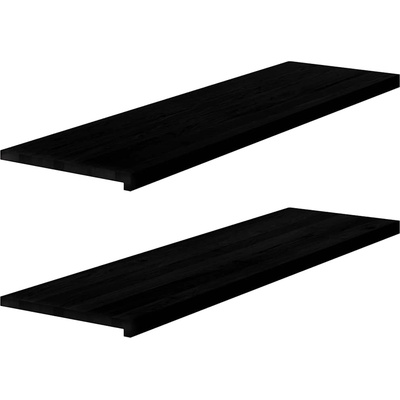 vidaXL Прозоречни первази, 2 бр, тъмнокафяви, 140x40x2 см, дъб масив (4009203)