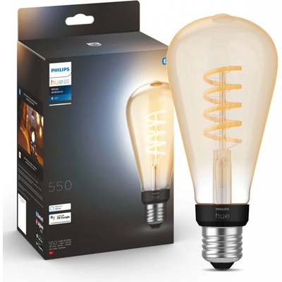 Philips Hue Bluetooth LED White Ambiance filamentová žárovka 8719514301504 E27 ST72 7W 550lm 2200-4500K černá, stmívatelná Studená bílá