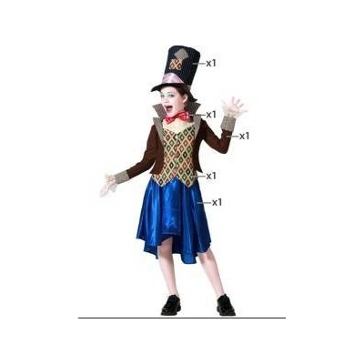BigBuy Carnival Маскировъчен костюм за деца Жена луд шапкар Размер 3-4 години 747872