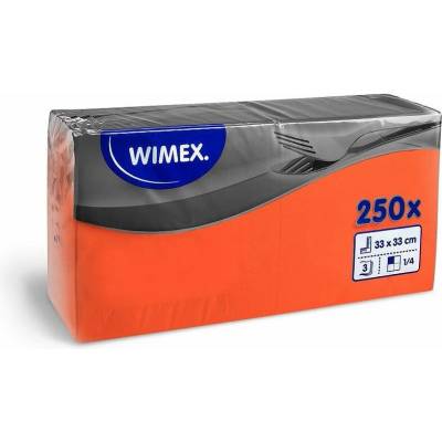 Wimex ubrousky 3V oranžové 250ks 33x33cm