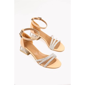 Moda Trend Дамски сандали с ток - Бежови #328587 (328587_Бежов)