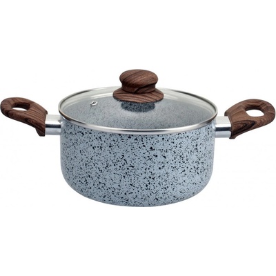 Voltz Алуминиева тенджера с мраморно керамично покритие Oliver Voltz Siena OV51318J24, 24 х 10.5 см. , 4.7 литра, Сив - Код G9009 (G9009-3800237045440)