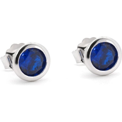Rafity stříbrné náušnice s modrým safírem E0122PZ-08