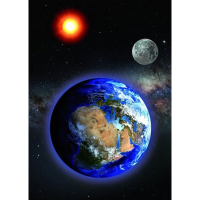 (B) 3D pohľadnica Earth-Sun-Moon-vertical
