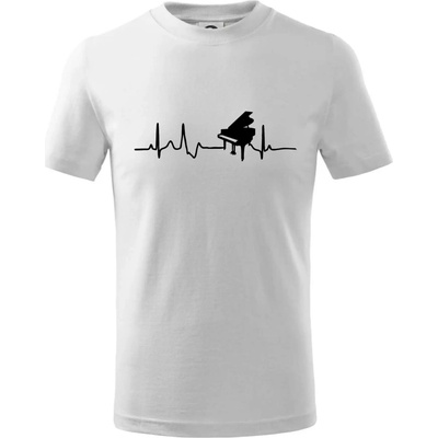 Piano ekg krídlo tričko detské biela