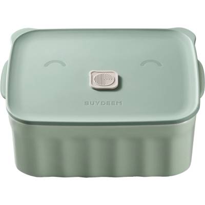 Buydeem Керамична кутия за храна Buydeem CT1006-CG, 810 мл, 17х20.5 см, До 230°C, Съвместима с фурна и микровълнова, Зелен (CT1006-CG)