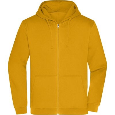 James & Nicholson mikina JN 756 s kapucí na zip, pánská COT02075603101 gold yellow