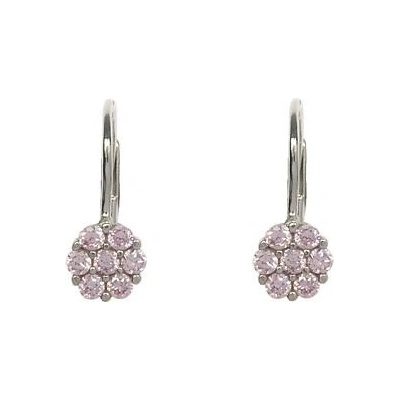 INFINITYSILVER Stříbrné náušnice FIORE 2 růžové kytičky KE3RZp