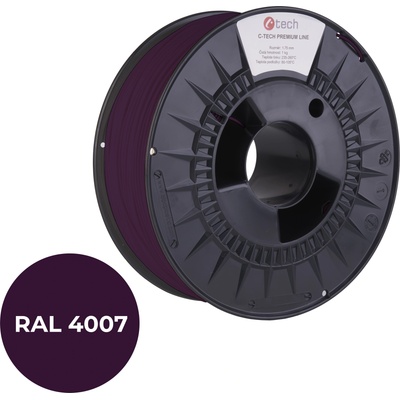 C-Tech 3DF-P-PETG1.75-4007 3D филамент, PREMIUM LINE, PETG, RAL4007, 1, 75mm, 1000g, Пурпурно лилав (Purple violet) (3DF-P-PETG1.75-4007)