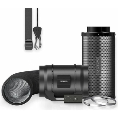 AC Infinity Air Filtration Kit 200 mm Inline Fan with Speed Controller Carbon Filter & Ducting Combo