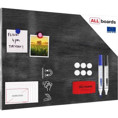 Kovový obraz dřevo šedý grafit 60 x 40 ALLboards METAL MB64_00030