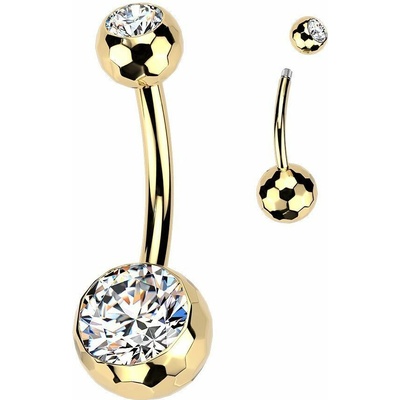 MARRE Zlacený piercing do pupíku banánek TITAN (1,6 x 10 mm)