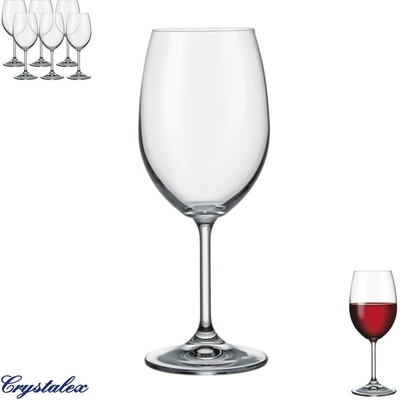 Bohemia Crystal Sklenice na víno LARA 6 x 350 ml