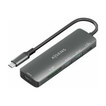 AISENS USB извод Aisens USB-C DOCK 6 EN 1 GRIS Сив 100 W