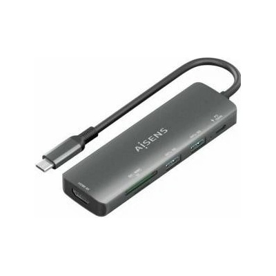 AISENS USB извод Aisens USB-C DOCK 6 EN 1 GRIS Сив 100 W