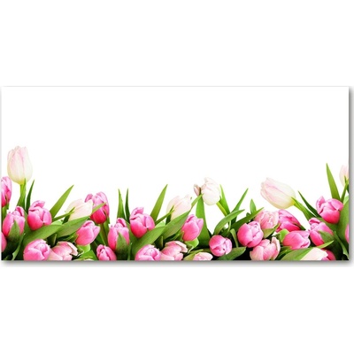 Foto obraz sklo tvrzené ružové tulipány 100x50 cm