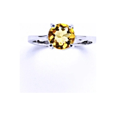 Čištín Zlatý prsten přírodní citrín pálený bílé i žluté zlato T 1252