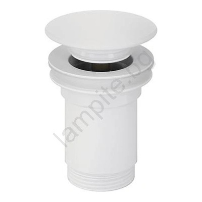 Bathco 0212BL - Вентил за умивалник без преливник CLICK-CLACK Ø 6 см матов бял (BO0048)