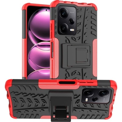 Pouzdro PROTEMIO 58399 STAND Extra odolný obal Xiaomi Redmi Note 12 Pro 5G červený