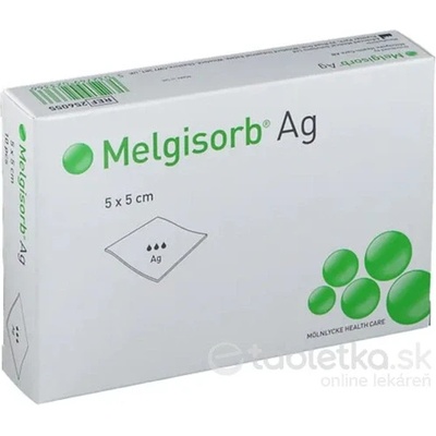 Melgisorb Ag 5 x 5 cm antimikrobiálny alginátový obväz 10 ks