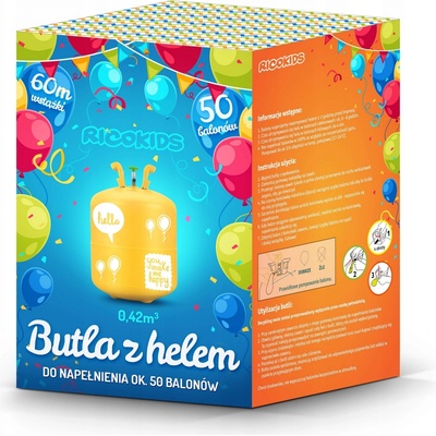 Ricokids Heliový válec 0,42 m3 s balónky a stuhou