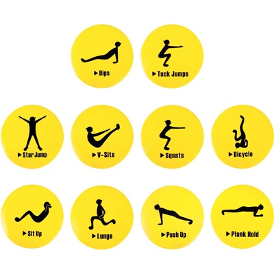 inSPORTline Agily 11012 Značky na stanoviště 10 ks,mix motivu,žlutá