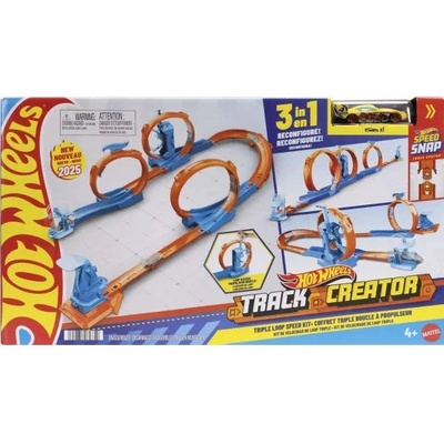Mattel Hot Wheels: Създател на писти - Троен лупинг писта (JDW39)