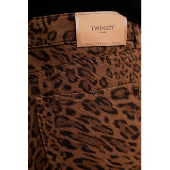 Twinset Памучен панталон Twinset в кафяво със стандартна кройка, с висока талия 252TP2580 (252TP2580)