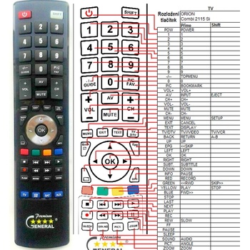GENERAL ORION COMBI 2115SI - съвместимо дистанционно управление на марката General (COMBI 2115SI)