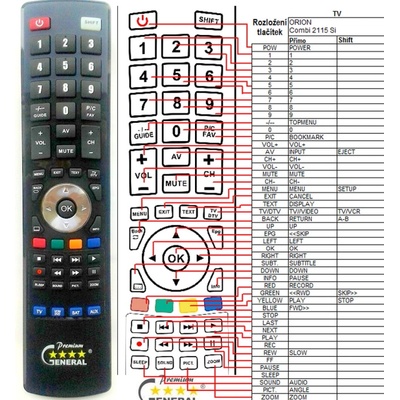 GENERAL ORION COMBI 2115SI - съвместимо дистанционно управление на марката General (COMBI 2115SI)