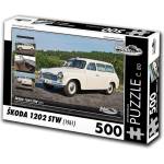 Retro cars - Puzzle Škoda 1202 STW ambulance (1961) - 500 piese