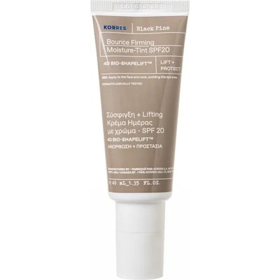 KORRES Анти-ейдж крем за лице 4d тониран Черен бор, Korres BLACK PINE 4D Bounce Firming Moisture-Tint SPF 20 40ml