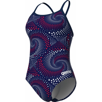Arena FIREFLOW SWIMSUIT LIGHTDROP BACK tmavo modrá Biela Červená