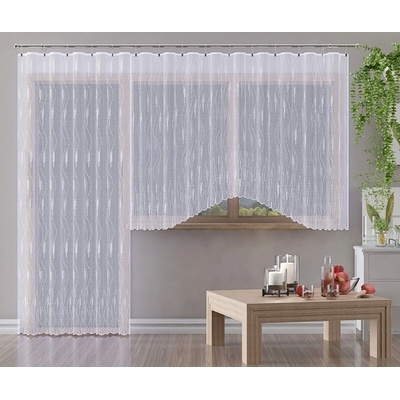 Hotová záclona alebo balkónový komplet, Edison, biela 220 x 120 cm