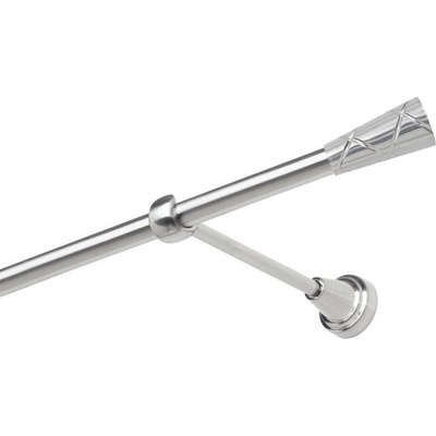 OK-GarnýžeCZ Garnýž kovová jednořadá 19mm Trapezium narez 210 cm do stěny / na tunýlek - bez kroužků