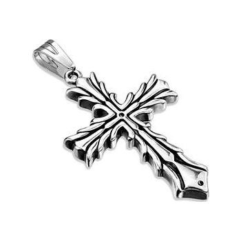 Šperky4U Ocelový přívěšek kříž OPP1778 ST