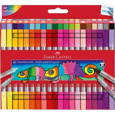 Faber-Castell Флумастери, двойни, 40 цвята (O1010180088)