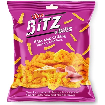 Viva Bitz&Bites kukuričný snack s príchuťou šunka a syr 100 g