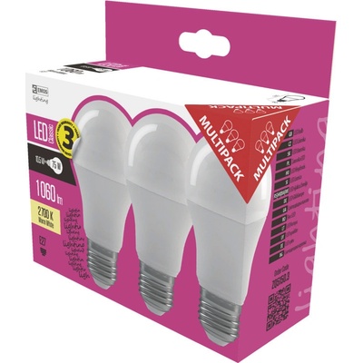 Emos LED žiarovka Classic A60 10.5W E27 teplá biela 3ks